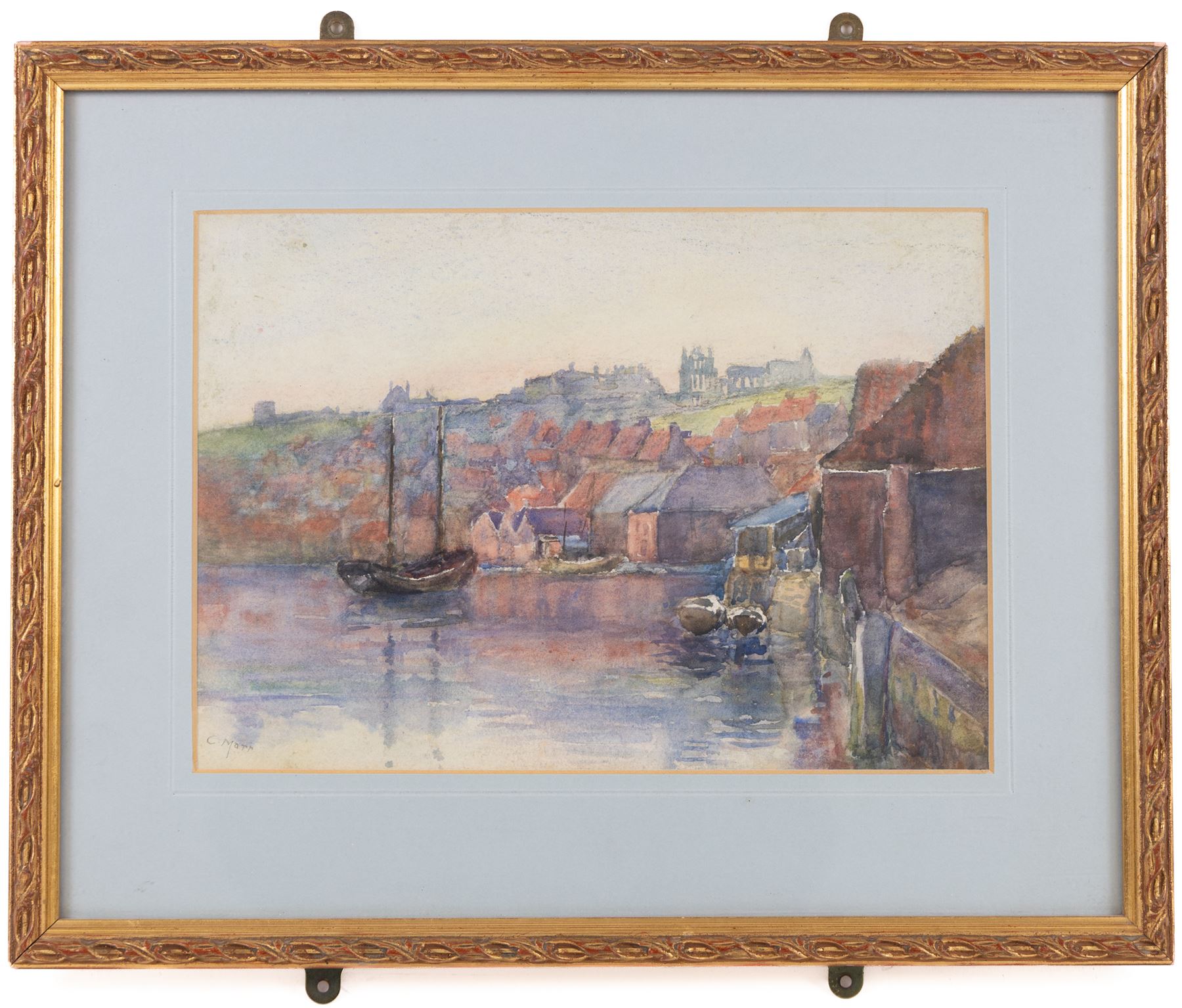 A Smith (British 19th/20th Century): Scarborough Pier Lighthouse, watercolour indistinctly signed 24cm x 19cm; C Marr (British 19th/20th Century): 'Whitby Harbour', two watercolours signed, one titled verso, 20cm x 28cm and 22cm x 29cm (3)