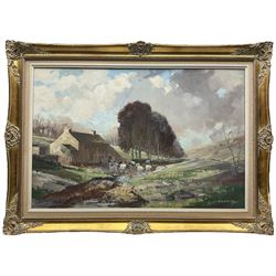Gordon Clifford Barlow (British 1913-2005): New House Farm 'Deepdale', oil on canvas signed, titled verso 50cm x 75cm