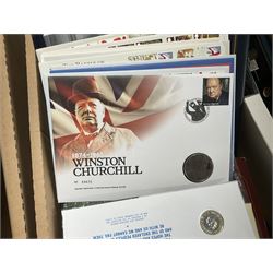 Approximately one hundred and fifteen Royal Mint coin covers, in two ring binder folders and loose, together with approximately 53 grams of Great British pre-1920 and approximately 68 grams of Great British pre-1947 silver threepence coins, and a small quantity of further pre-decimal coins