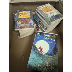 Collection of playworn diecast model vehicles, including Corgi, together with vintage Enid Blyton and Roald Dahl books
