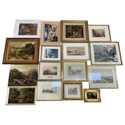 Collection of oil paintings and watercol