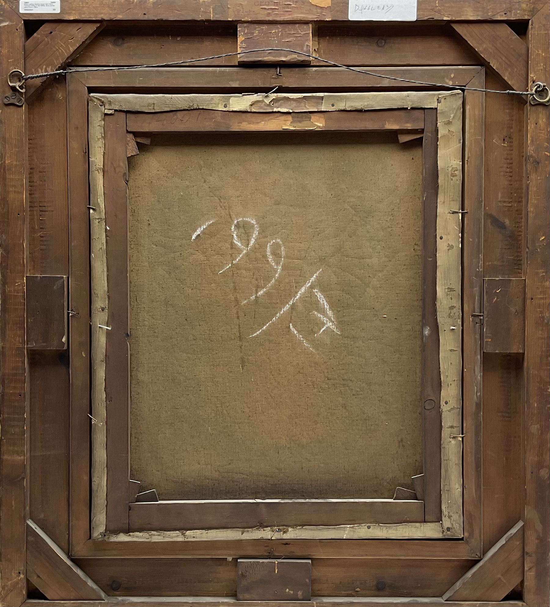 Robert Jobling (Staithes Group 1841-1923): Fisher Girl standing on the Lookout Staithes, oil on canvas signed 60cm x 50cm
