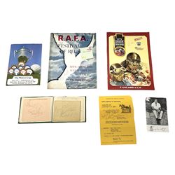 Autographs from film, stage, sporting personalities etc, including mid 20th century Hull City FC, Esmond Knight, John Clements, Kay Hammond, Richard Greene, Manning Whiley, Jerry Desmond etc, in albums, on pieces etc
