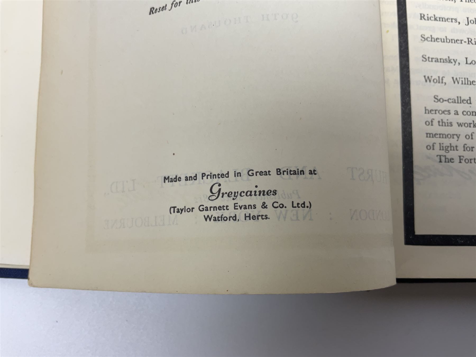 Hitler Adolf: Mein Kampf. Unexpurgated edition. Two volumes in one. 1942. English text. Blue cloth/gilt covers.