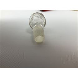 Group of silver mounted glass scent bottles and crested ware, together with a Brierglass lead crystal box with a glass and silver, lid, etc all silver with various hallmarks. 