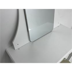 White finish dressing table with mirror and stool