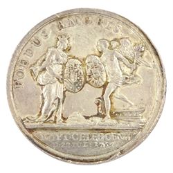 Foedus Amoris silver medallion for the wedding of Archduke Leopold of Austria with Infanta Maria Luisa of Spain 22nd Jul 1765, engraver Anton Wideman