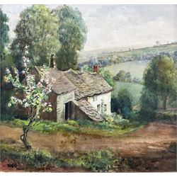 English School (Early 20th century): Cottage on a Hillside, watercolour unsigned 24cm x 25cm