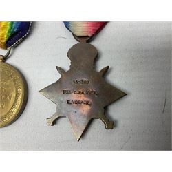 Family group of five WW1 medals for the East Yorkshire regiment comprising trio of 1914-15 Star, British War Medal and Victory medal awarded to 13-368 Pte. C. Padget; and British War Medal and Victory Medal to 201829 Pte. H.W. Padget; all with ribbons (5)