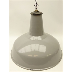 Industrial Benjamin type grey enamel centre light fitting, D45cm   
