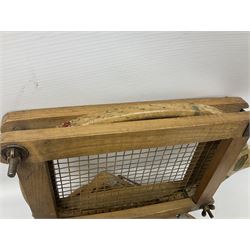 Quantity of early 20th century and later tennis rackets, to include Artus Majesty, Dunlop Alpha, Atlas Silver Shield and Raleigh Konni, together with a stitched rugby ball