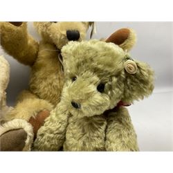 Four modern limited edition teddy bears - two by Russ Berrie, 'Hanley' H56cm and 'Barrymore'; Hermann with growler mechanism; and Northumberland Bearcraft 'Seaton' No.24/50 (4)