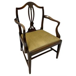 Georgian mahogany elbow chair, drop in seat