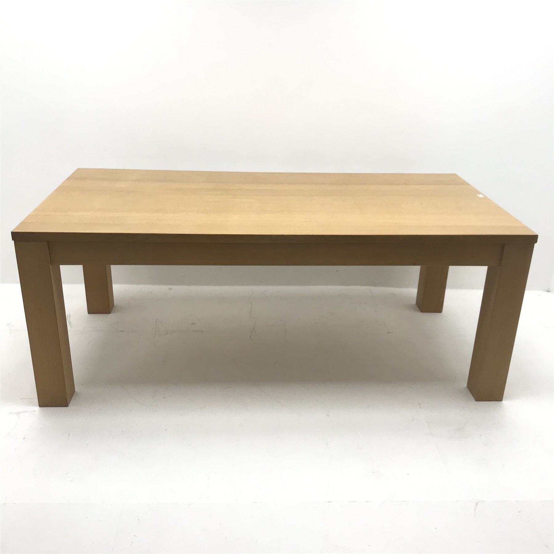 Barker and Stonehouse rectangular oak dining table, square supports, W200cm, H78cm, D100cm