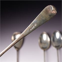 Pair of silver table spoons Sheffield 1928 Maker John Round & Son Ltd and a pair of silver salad servers  Sheffield 1918