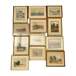 Collection of principally early 20th century watercolours, artists including Victor Noble Rainbird, George Henry Jenkins, Thomas Swift Hutton, Francis Dodd, James Aumonier, Maud Raphael Jones, John Sowden, Frank M Chase, Henry Frank Waring, etc (12)