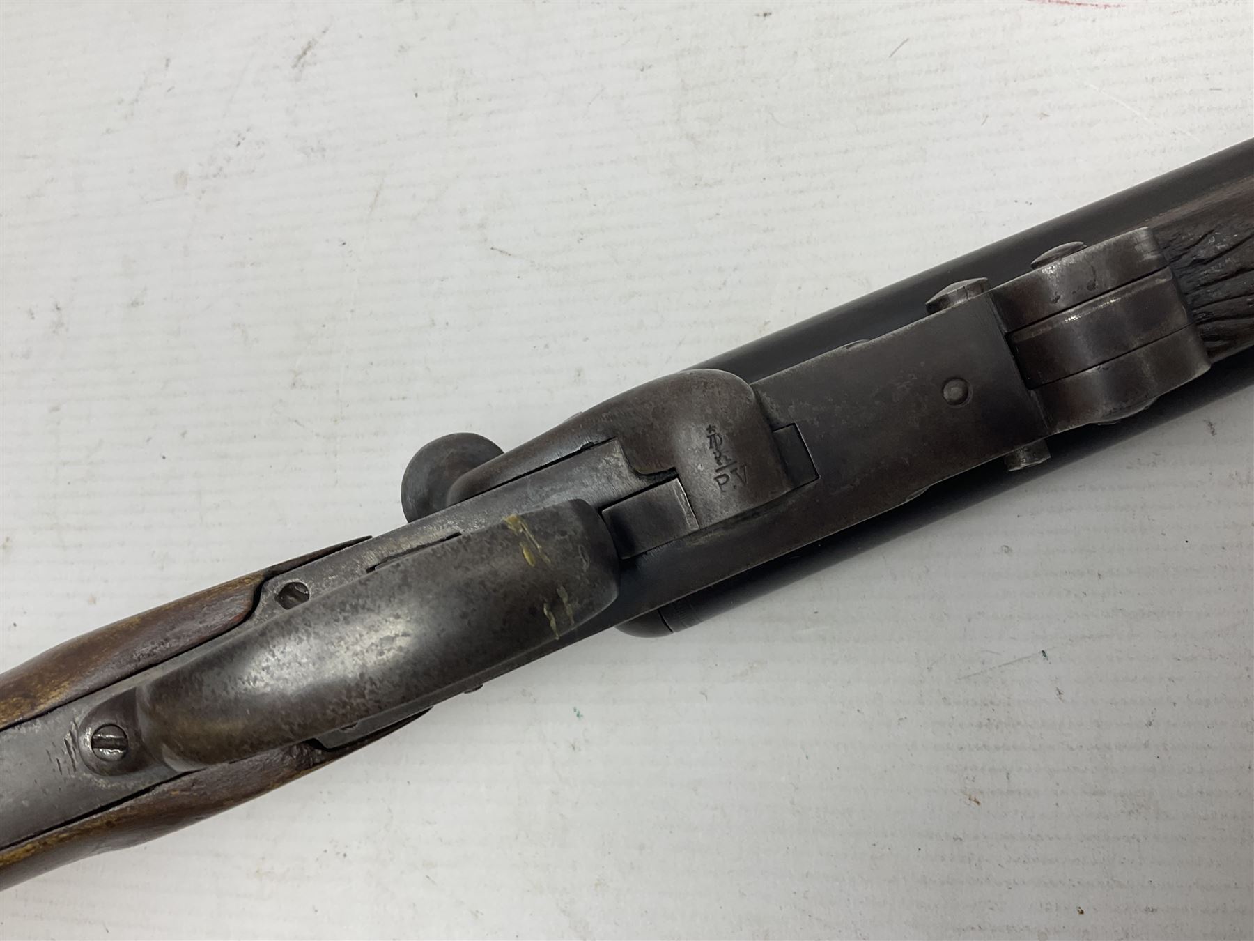 RFD ONLY AS ONE BARREL OUT-OF-PROOF -  – Belgian .410 folding side-by-side double barrel hammer shotgun with 66cm(26