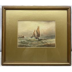 A Smith (British 19th Century): Sea Scenes, pair watercolours signed 19cm x 26cm (2)