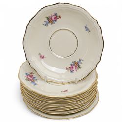 Rosenthal Chippendale part tea service for twelve, comprising teapot, covered sucrier, milk jug, tea cups, coffee cups and saucers, serving dishes etc
