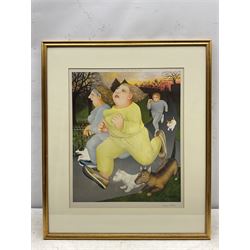Beryl Cook (British 1926-2008): 'Joggers', colour print signed in pencil with Fine Art Trade Guild blindstamp, pub. Alexander Gallery Publications Ltd Bristol 46cm x 38cm