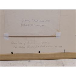 Attrib. John Martin (British 1789-1854): 'Pandemonium', pencil unsigned, inscribed on the mount, various further inscriptions verso 12cm x 14cm
