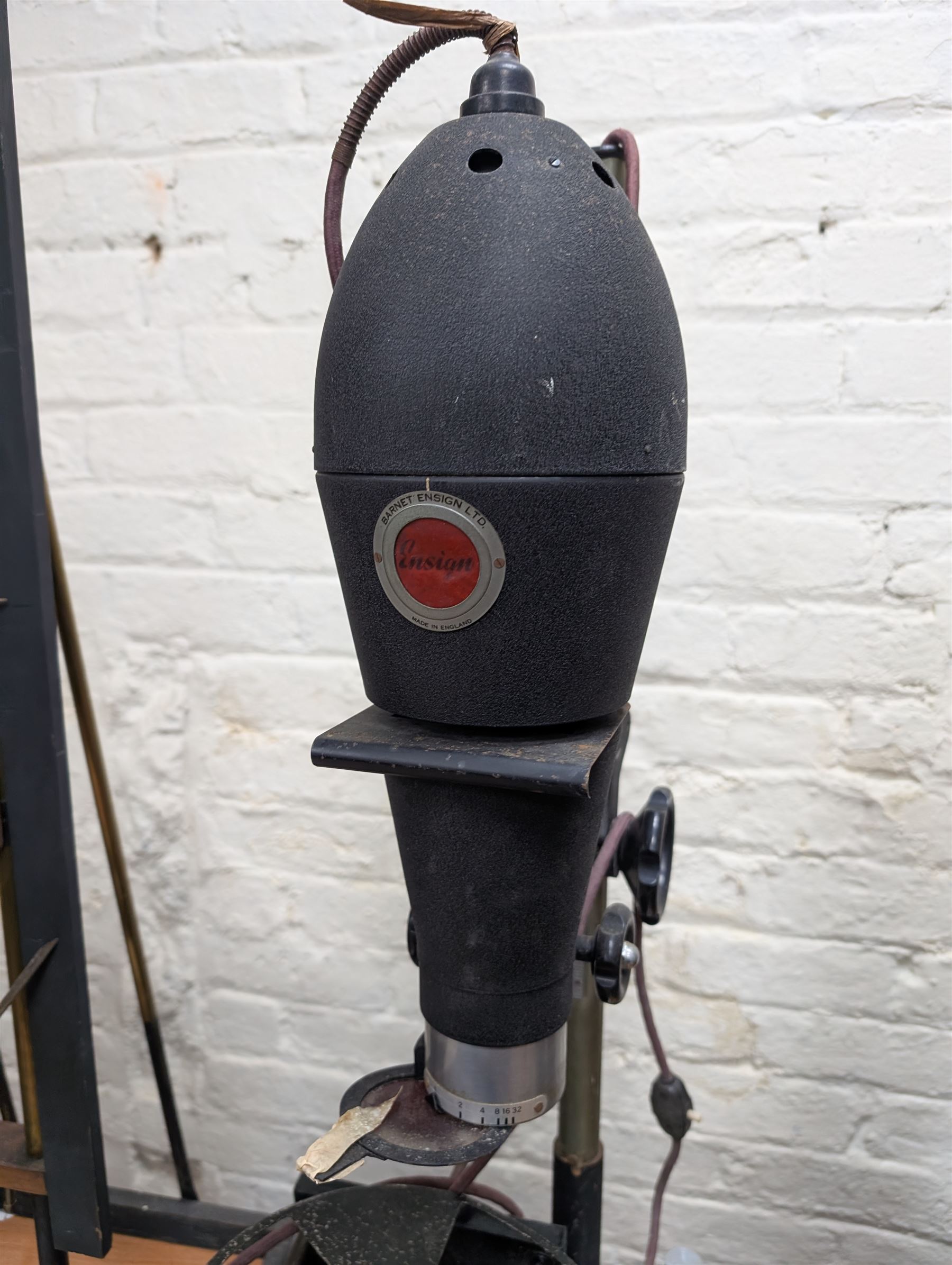 Five mid-20th century photographic enlargers including two The Wasp Enlarger, Paragon Focus-Spot Enlarger, Ensign Standard Enlarger and Lancaster tin plate example 