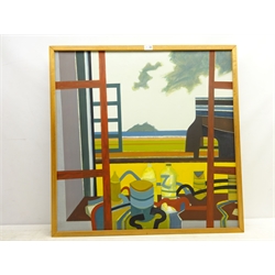  Roy Walker Munro Cameron (Scottish 1941-1969): View through a Window, oil on canvas signed and dated '68, 82cm x 82cm Notes: this is a very similar subject to one included in the City Art Centre collection Edinburgh  DDS - Artist's resale rights may apply to this lot    