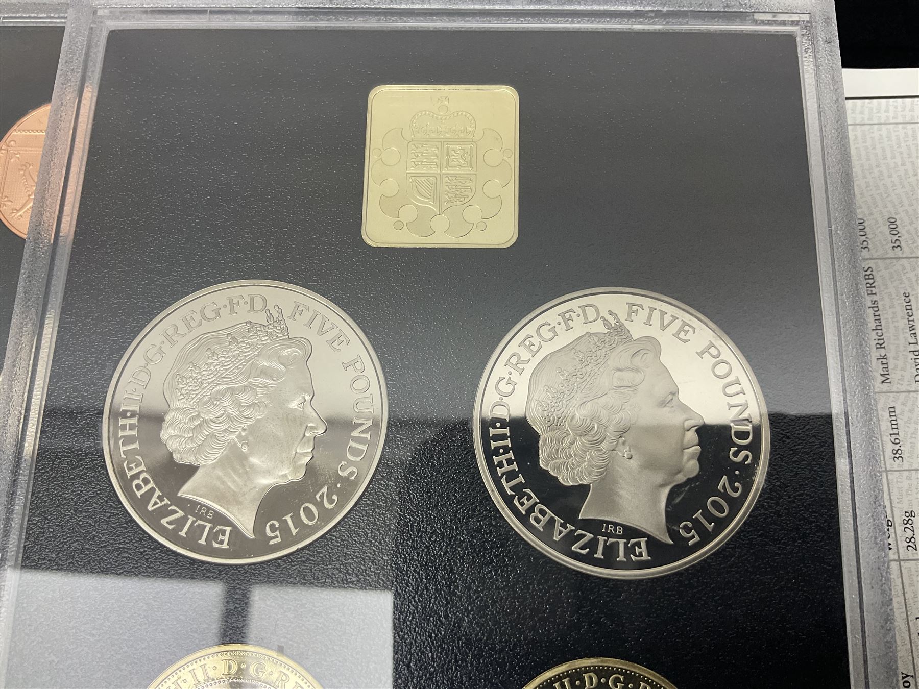 The Royal Mint United Kingdom 2015 proof coin set collector edition, cased with certificate