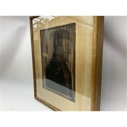 19th century optical illusion three-way picture depicting head and shoulder portraits of Napoleon, Josephine and Wellington; image size 41 x 31cm; card mounted in gilt painted frame