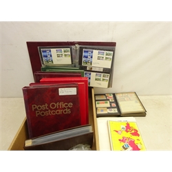  Collection of Great British and World stamps in various albums and loose including PHQ cards, FDCs, small number of Queen Victoria penny reds etc, in one box  