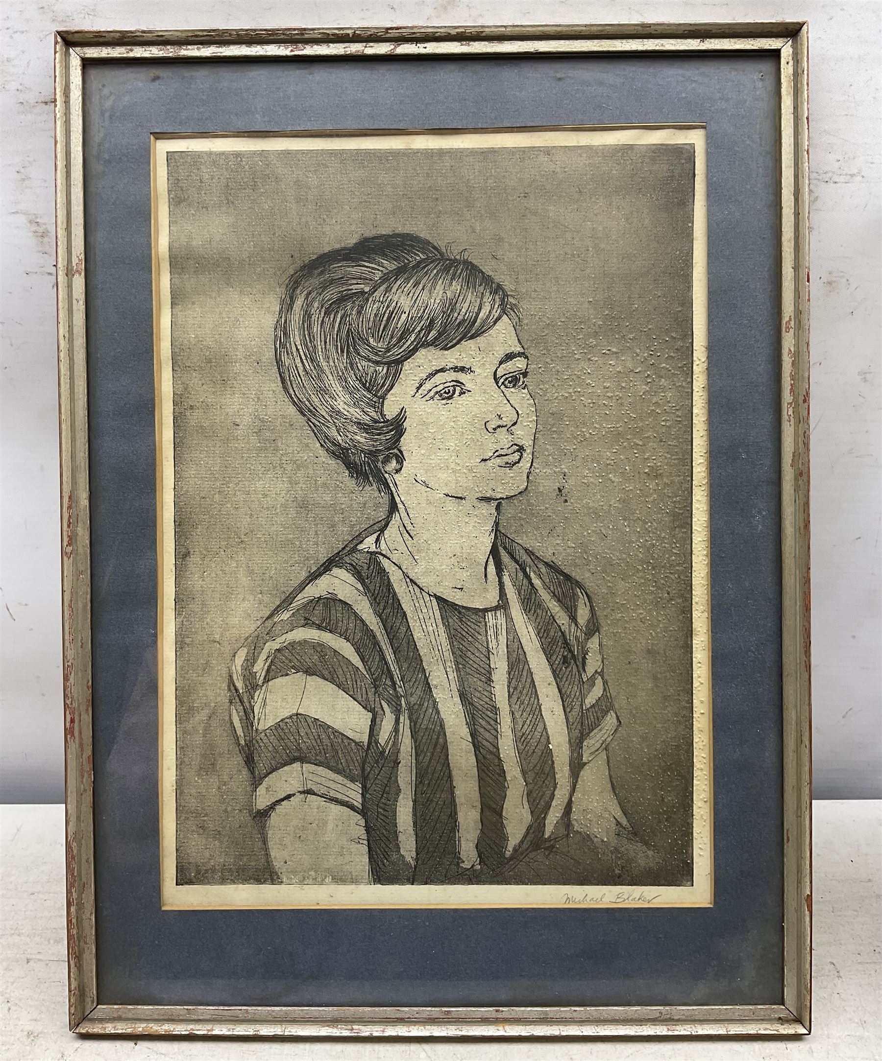 Michael Blaker (British 1928-2018): Portrait of a Lady, etching signed in pencil 32cm x 22cm 