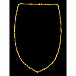 22ct gold fancy bead link chain necklace, stamped
