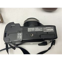 Collection of cameras and lenses, to include Pentax Program A camera body, serial no 123759, with 'Pentax-A zoom 1:3.5-4.5 28-80mm' len, Praktica EE2 camera body with 'Pentacon electric 1.8/50' lens etc, together with a Manfrotto tripod 