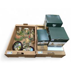 Six Lilliput Lane models, including The Old Mill at Dunster and Pen Pals, together with tw...