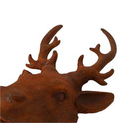Wall mounted cast iron stag, H66cm