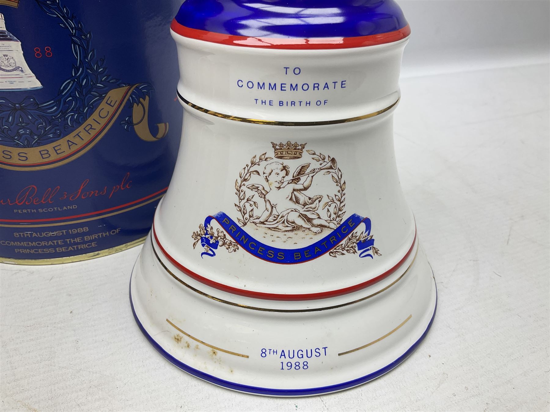 John Haig & Co Dimple Scotch whisky, 26 2/3 fl oz, 70% proof, one bottle and Bells Princess Beatrice whisky in original box, 75cl, 43% vol, one bottle (2)