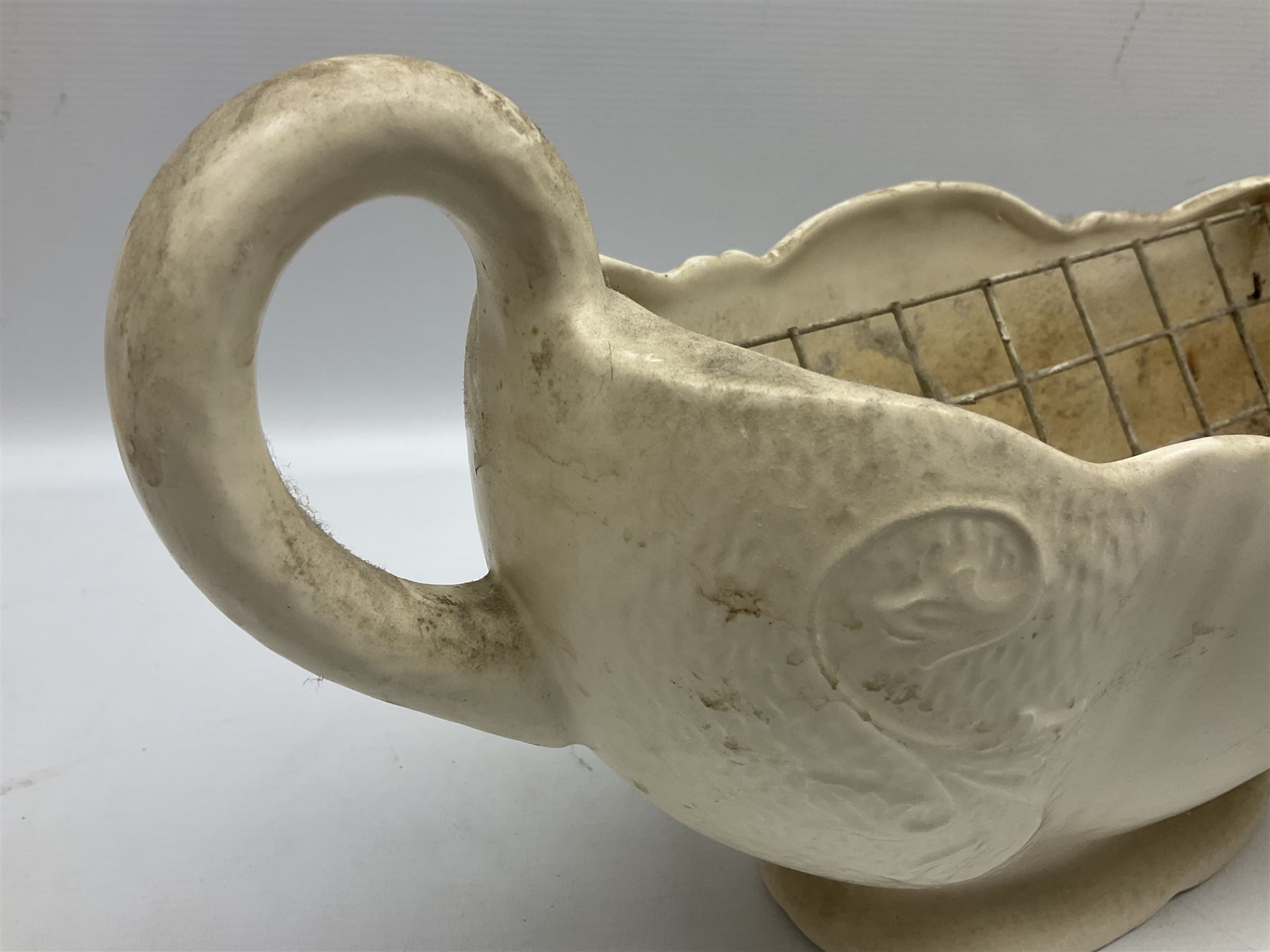 Two Arthur Wood twin handled vases to include one example in the Garden Wall pattern, together with a Beswick Ware merging green, yellow and cream vase, all with marks beneath, tallest H23cm