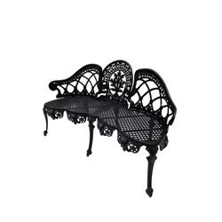 Victorian design cast aluminium garden two seat bench in black finish - THIS LOT IS TO BE COLLECTED BY APPOINTMENT FROM DUGGLEBY STORAGE, GREAT HILL, EASTFIELD, SCARBOROUGH, YO11 3TX