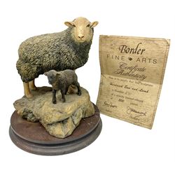 Border Fine Arts limited edition Herdwick Ewe and Lamb figure group, by Ray Ayres, 270/500, with wood base and certificate, H16cm