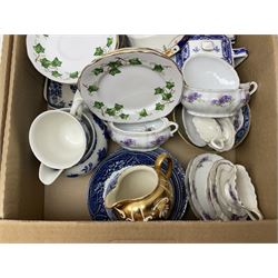 Colclough tea wares, decorated with vine leaves, together with Ringtons jars and other ceramics and glassware in five boxes  