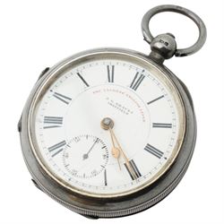 Gentleman's open face pocket watch with white enamel dial and subsidiary seconds dial in gold plated case, another 'The Express English Lever' in silver case and a Rotary wristwatch in 9ct gold case 