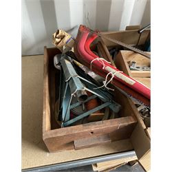 Quantity of tools, jack stands, drill on stand, saws and other items  - THIS LOT IS TO BE COLLECTED BY APPOINTMENT FROM DUGGLEBY STORAGE, GREAT HILL, EASTFIELD, SCARBOROUGH, YO11 3TX