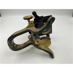 Brass monocular microscope, unbranded, H32cm