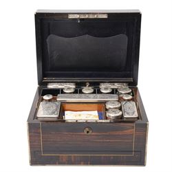 Victorian coromandel vanity box, revealing fully fitted interior with partial en suite van...