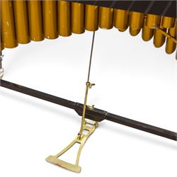 Musser M55 Pro-Vibe vibraphone, serial no. B01228, with gold-finished aluminium bars, motorised resonators, sustain pedal and folding frame, with transformer, in black mushroom covers