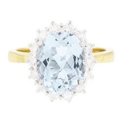 18ct white gold aquamarine and diamond c