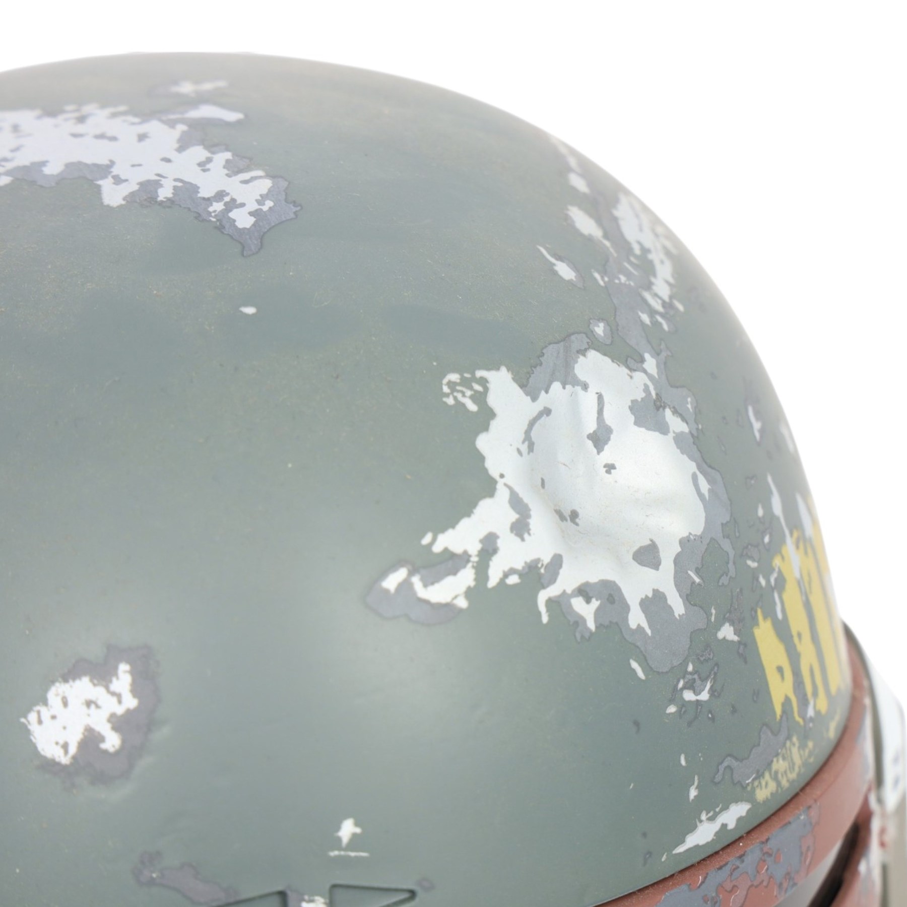 Hasbro Star Wars Black Series Boba Fett 40th Anniversary 1:1 scale helmet, on a metal display stand, helmet H28cm