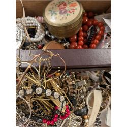 Large collection of costume jewellery, including necklaces, bracelets, rings, earrings and wristwatches