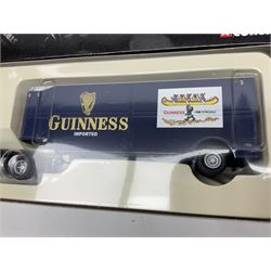 Corgi - three limited edition lorries comprising CC12901 Scania Topline Curtainside Eddie Stobart Limited; CC12104 Renault Premium Curtainside Strongserve Ltd; and 50703 Guinness Mack LJ with Fruehauf Trailer; all boxed (3)