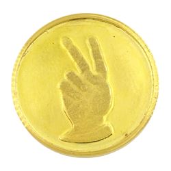 22ct gold Winston Churchill medallion, London 1965, boxed with certificate